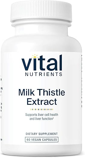 Extrato de Cardo de Leite Vital Nutrients 250mg | Suplemento Vegano para Função Hepática