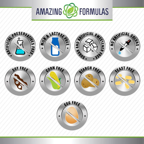 Amazing Nutrition - Amazing Formulas – Suplemento de Ácido Hialurônico | 200 mg por Porção | 120 Cápsulas | Livre de Transgênicos | Sem Glúten | Fabricado nos EUA