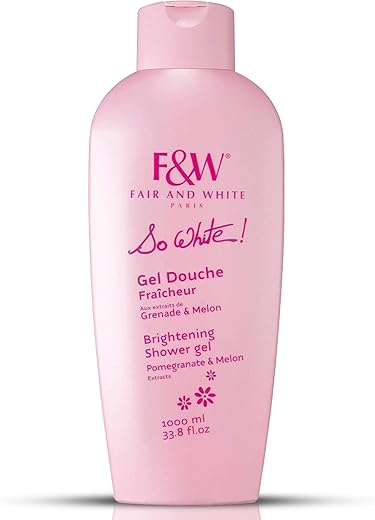 FAIR & WHITE - Gel de Banho Hidratante Diário So White Refreshing Brightening – 1000ml – Com Romã – Fair and White