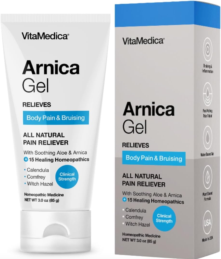 VitaMedica - Gel de Arnica VitaMedica Plus 15 Compostos de Plantas Cicatrizantes, Fórmula Extra Forte para Hematomas, Inchaço, Dor nas Articulações, Dor Muscular –