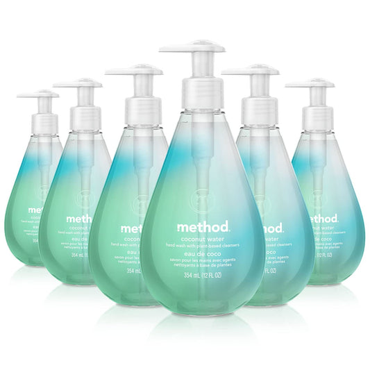Sabonete Líquido Method Gel, Água de Coco, Fórmula Biodegradável, 355 ml (Pack com 6 unidades)