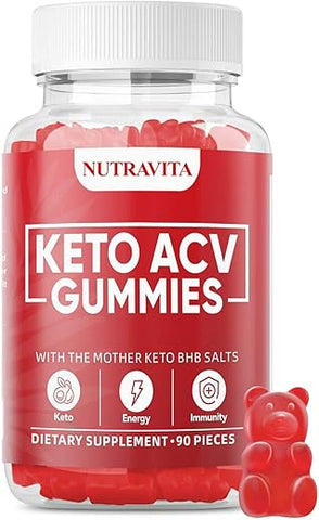 nutravita - 90 Ct Gomas de Keto Acv para Perda de Peso Avançada – Marca em Destaque