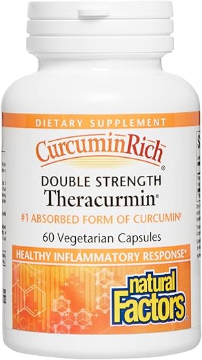 CurcuminRich Double Strength Theracurmin 60mg – Fórmula de Absorção Superior – 60 Cápsulas - Natural Factors
