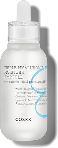 Hydrium Triple Hyaluronic Moisture Ampoule 40ml | Soro Viscoso de Ácido Hialurônico | Cuidados com a Pele Coreanos, Livre de Testes em Animais, Livre de Parabenos - COSRX