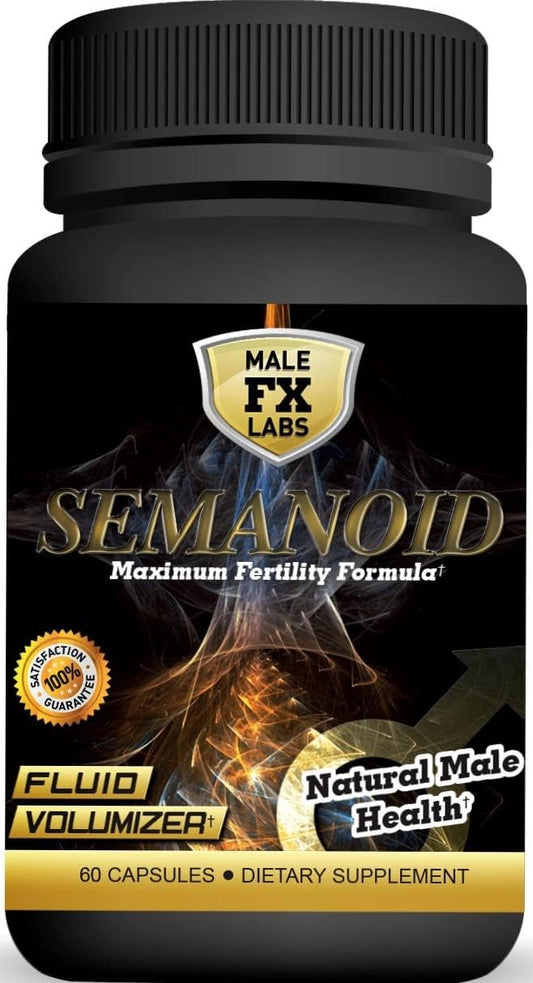 Male FX Labs - Semanoid (60 Caps) Fórmula Máxima de Fertilidade e Aumento de Volume – Ingredientes Avançados para Fertilidade e Mistura de Vitaminas Masculinas, Suprimento de 1 Mês