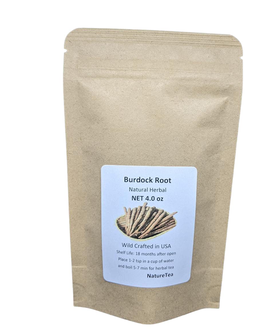 Nature Tea - Raiz de Bardana – Arctium lappa Torrada em pedaços soltos de Raiz de Bardana 100% Natural (227 g)