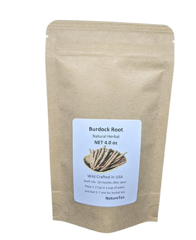 Nature Tea - Raiz de Bardana – Arctium lappa Torrada em pedaços soltos de Raiz de Bardana 100% Natural (227 g)