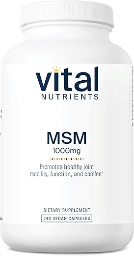 MSM 1000 mg – Enxofre Orgânico Natural – 240 Cápsulas - Vital Nutrients