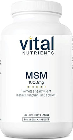 MSM 1000 mg – Enxofre Orgânico Natural – 240 Cápsulas - Vital Nutrients