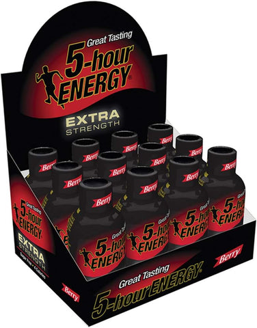 5-hour ENERGY - 5-Hour Energy Extra Strength Berry – Caixa com 12 unidades – Energético de Ação Rápida