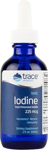 Trace Minerals - Minerais Traços | Iodo Iônico de Iodeto de Potássio | Suporta Produção Hormonal, Função do Sistema Nervoso, Saúde da Pele | Marca: