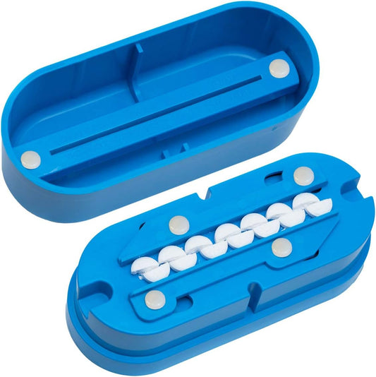 Pillcut - Divisor de Comprimidos Múltiplos. Design Original Patenteado, com Alinhamento Preciso de Comprimidos, Lâmina de Corte Resistente e Protetor de Lâmina, para Dividir e Quartejar Comprimidos Redondos ou Oblongos. Marca em Destaque