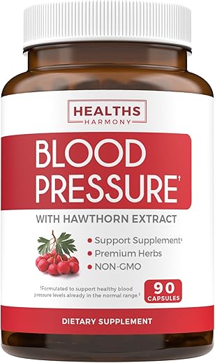 Healths Harmony - Suplemento de Suporte à Pressão Arterial (NON-GMO) Ervas Naturais Premium, Vitaminas
