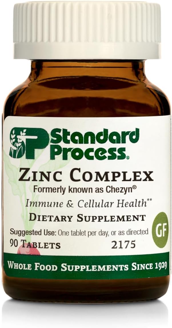 Standard Process Inc. - Complexo de Zinco Standard Process – Suporte Imunológico, Suporte da Tireoide, Saúde Cognitiva e Saúde Sanguínea com Ferro, Zinco e Cobre – 90 Comprimidos