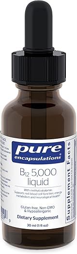 Suplemento de Vitamina B12 Methylcobalamin Pure Encapsulations 5.000 líquido – Suporte para Energia, Saúde Nervosa e Função Cognitiva