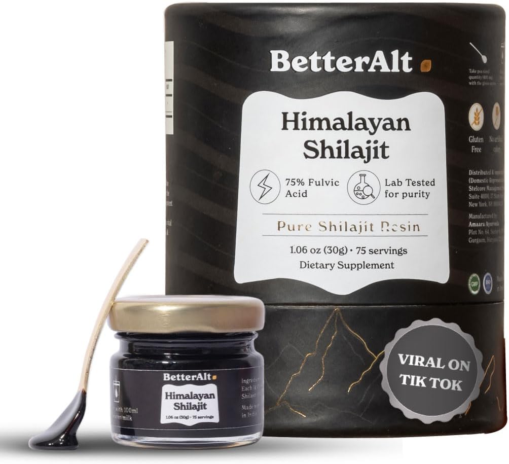 Better Alt - Shilajit Resina Pura do Himalaia – Alta Potência Grau Ouro para Homens – 100g