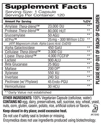 Enzymedica - ENZYMEDICA Digest Gold 120 Cápsulas – Fórmula Digestiva Avançada | Enzimas Digestivas | Saúde Digestiva | 120 CT