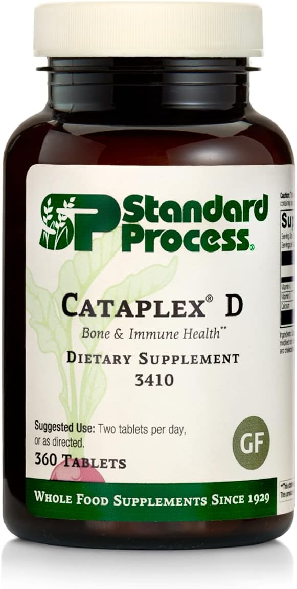 Standard Process Inc. - Cataplex D Standard Process – Suporte Imunológico, Saúde Digestiva, Fortalecimento Ósseo com Colecalciferol, Lactato de Cálcio e Ácido Ascórbico – Vegetariano – 60 cápsulas