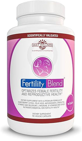 Fertility Blend - Blend Diário de Bem-Estar para a Fertilidade Feminina – Suplementos para a Fertilidade Feminina, Vitaminas Pré-Natais para a Concepção, Suplementos de Progesterona para Tentar Conceber, Suporte ao Ciclo