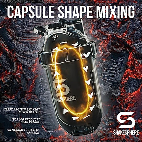 Tumbler: Copo para Shake de Proteína e Smoothie, 24 oz – Copo Liquidificador sem Lâmina Mistura Frutas Cruas sem Bola de Mistura – Misturador de Pó para Bebidas Pré-Treino – Shake Mixer para Academia - SHAKESPHERE