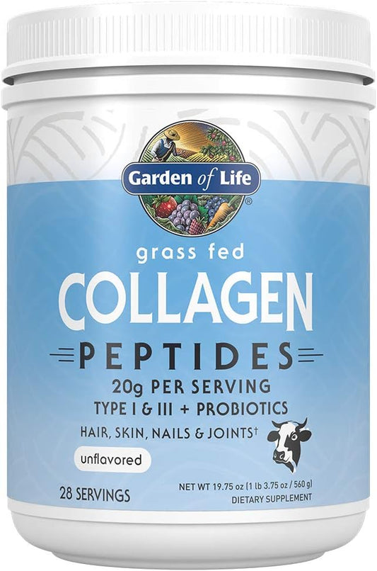 Raw Organic Greens Superfood e Grass Fed Collagen Peptides Powder Bundle – 30 porções de 28g cada - Garden of Life