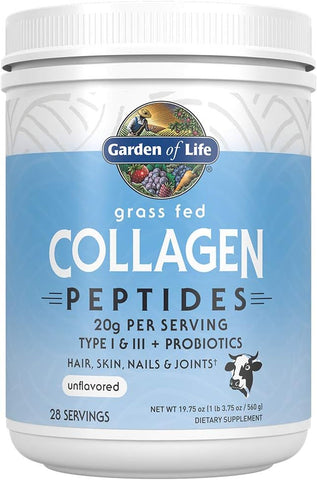 Raw Organic Greens Superfood e Grass Fed Collagen Peptides Powder Bundle – 30 porções de 28g cada - Garden of Life