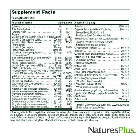 Source of Life – Suplemento Multivitamínico 180 Comprimidos - Natures Plus