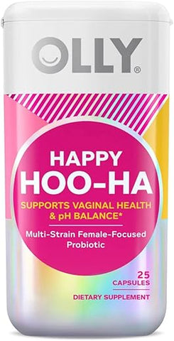 Happy Hoo-Ha Cápsulas, Probiótico para Mulheres, 25 cápsulas (Pacote de 1) – Saúde Feminina - OLLY