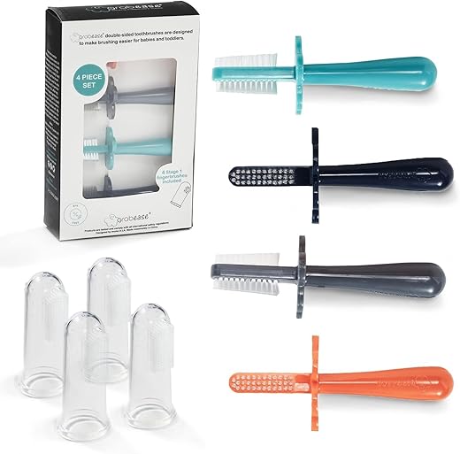 grabease - Grabease – Escova de Dentes Dupla para Bebês e Crianças, Livre de BPA