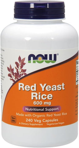 Arroz Vermelho 600 mg, 240 Comprimidos (Embalagem de 1) – Red Yeast Rice, Saúde Cardiovascular, Colesterol, Natural, 600mg, 240 Unidades - NOW Foods