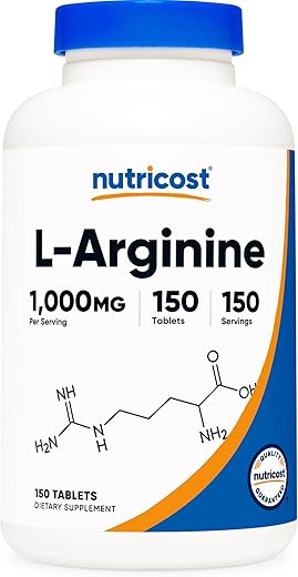 L-Arginina 1000mg – 150 Comprimidos de Aminoácidos - Nutricost