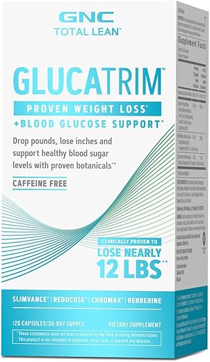 Total Lean GlucaTrim – 120 Cápsulas (60 Porções) | Queime gordura e controle o apetite | Fórmula avançada | Marca GNC - GNC