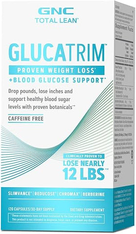 Total Lean GlucaTrim – 120 Cápsulas (60 Porções) | Queime gordura e controle o apetite | Fórmula avançada | Marca GNC - GNC