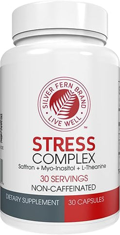 Complexo Anti-Stress – Sem Cafeína – Sono, Preocupação, Humor – 60 cápsulas - Silver Fern