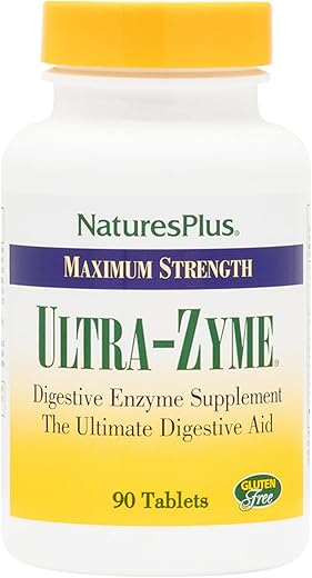 UltraZyme – 120 mg Bile de Boi, 90 Comprimidos – Suplemento Enzimático Digestivo de Máxima Potência, Promove Absorção de Nutrientes – 45 Porções - Natures Plus