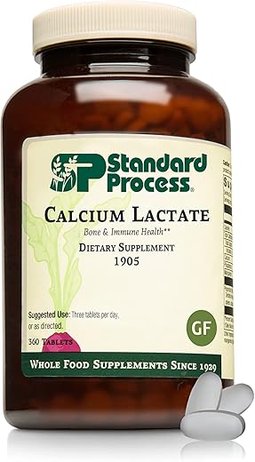 Standard Process Inc. - Standard Process Calcium Lactate – Suporte Imunológico e Fortalecimento Ósseo – Saúde Óssea e Suplemento Muscular com Magnésio e Cálcio – 360 Comprimidos
