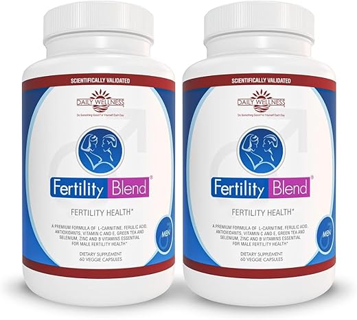 Fertility Blend - Suplementos Diários para Homens – Vitaminas para Fertilidade Masculina, Cápsulas de Mistura de Vitaminas – Contagem Masculina Pré-Concepção para Ele – Fertilidade Masculina – 60 Cápsulas, 2 Pacotes