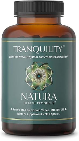 Suplemento Tranquilidade – Suporte para Relaxamento – Com L-Theanine, Melissa, Açafrão, Kava, Skullcap, Lavanda e Flor de Maracujá (90 Cápsulas) - Natura Health Products