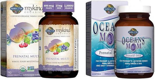 Multivitamínico Pré-Natal para Mulheres com Vitamina D3, B6, B12, C – 60 cápsulas - Garden of Life