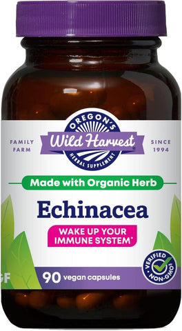 Oregon's Wild Harvest - Oregon’s Wild Harvest Echinacea Orgânico, 90 Cápsulas – Suplemento Herbal de Alta Qualidade