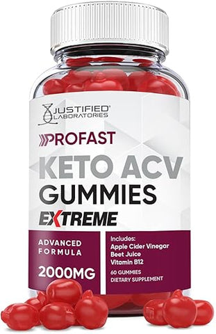 Justified Laboratories - Pro Fast Vegan Non GMO Gummies Extreme Formula 2000MG com Suco de Romã, Beterraba e Vitamina B12 – 60 Gummys