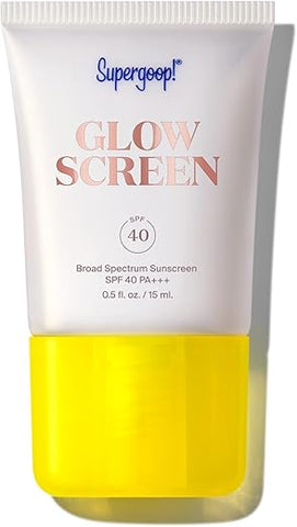 Glowscreen (FPS 40) – 15 ml – Primer Iluminador Protetor Solar de Amplo Espectro – Adiciona Brilho Instantâneo – Ajuda a Filtrar a Luz Azul – Aumenta a Hidratação com Ácido Hialurônico - Supergoop!
