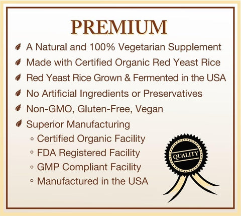 Natural Choice Botanicals - Suplemento de Arroz Vermelho Orgânico Certificado – 120 Cápsulas, 2 Meses de Fornecimento – Marca em Destaque