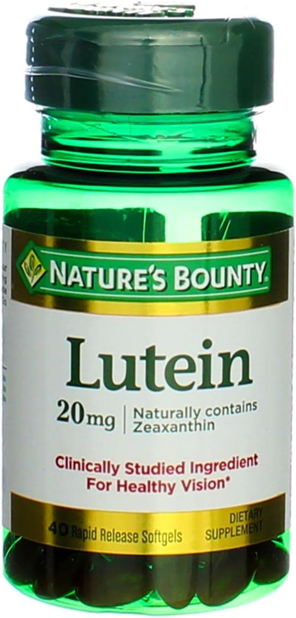 Nature's Bounty - Nature’s Bounty Lutein 20 mg Softgels 30 un (Pacote com 4) – Saúde Ocular e Antioxidante