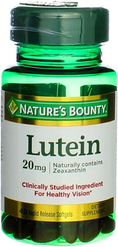 Nature's Bounty - Nature’s Bounty Lutein 20 mg Softgels 30 un (Pacote com 4) – Saúde Ocular e Antioxidante
