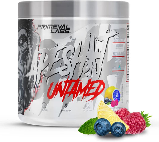 Ape Untamed – Energético em Pó para Pré-Treino, 40 Porções Smashberry | Suporte Máximo para Bombas Musculares - Primeval Labs