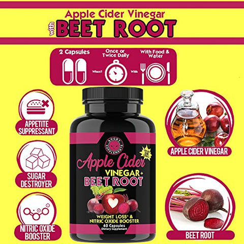 Cápsulas de Vinagre de Maçã com Beterraba, Detox e Estimulante de Energia (2 Frascos) - Angry Supplements