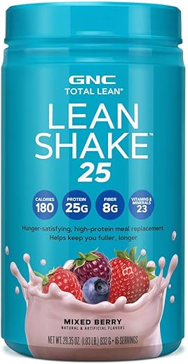 Total Lean Shake 25 em Pó de Proteína | Substituto de Refeição Rico em Proteínas | Sabor Frutas Vermelhas | 16 Porções - GNC