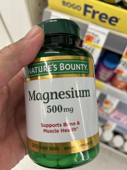 Nature's Bounty - Nature’s Bounty Magnesium 500mg – 200 comprimidos revestidos (Pacote com 4) – Tamanho, Benefícios e Preço