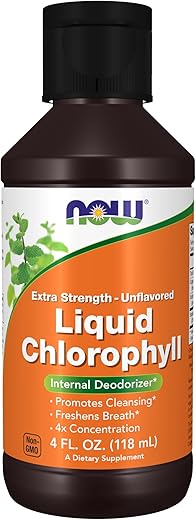 Suplementos, Clorofila Líquida Extra Forte, Sem Sabor, Desodorizador Interno*, Promove Limpeza*, Refresca o Hálito*, Concentração 4X, 118 mL - NOW Foods